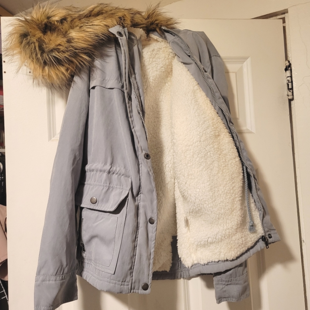 Fall winter coat size s light blue